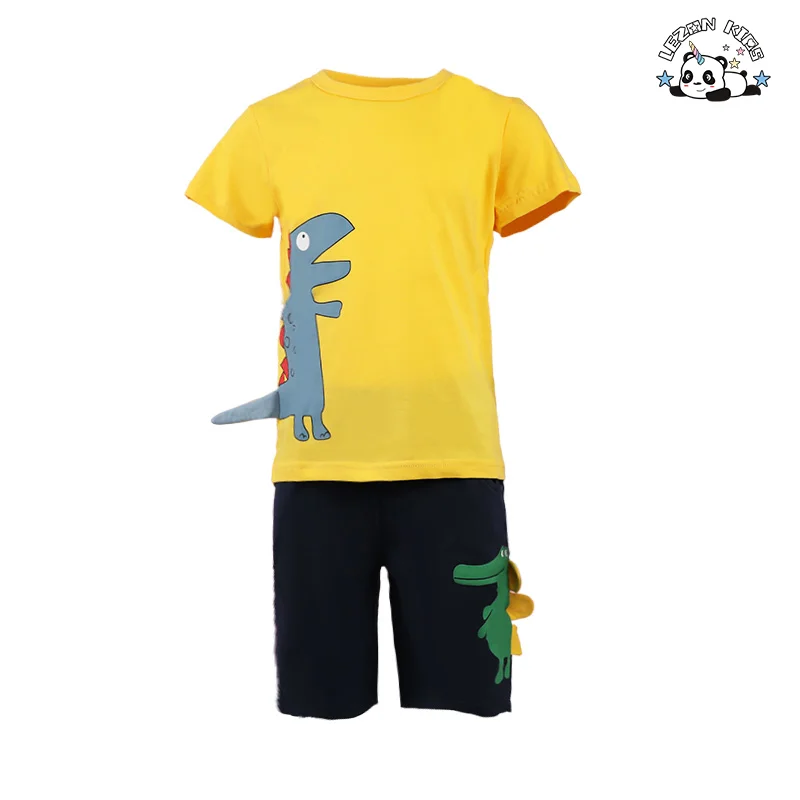 LEZONKIDS - OEM Custom 2024 cool summer boys clothing sets 2-12 Year children clothes baby boy clothes set